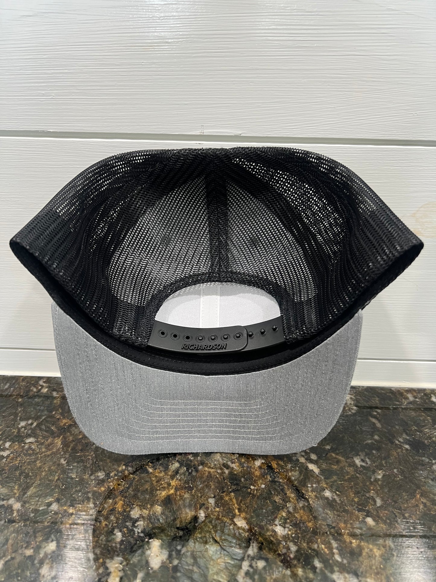 Charcoal/Black Hat with Buckskin Leather Logo