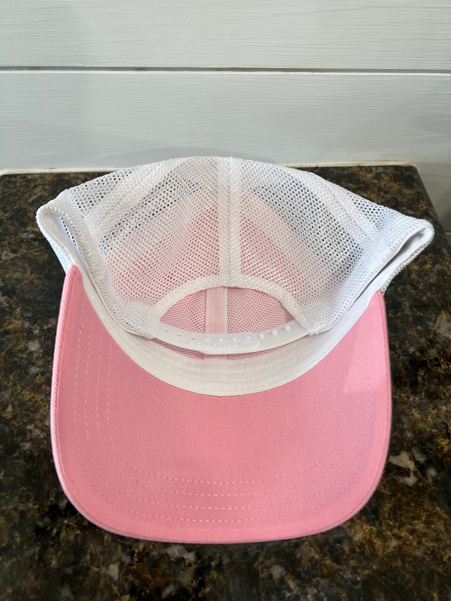 Pink/White Hat with Silver Logo