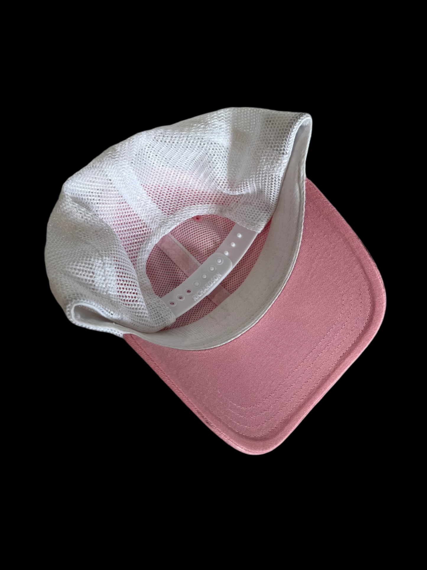Light Pink/White Hat with Saddle Tan Logo