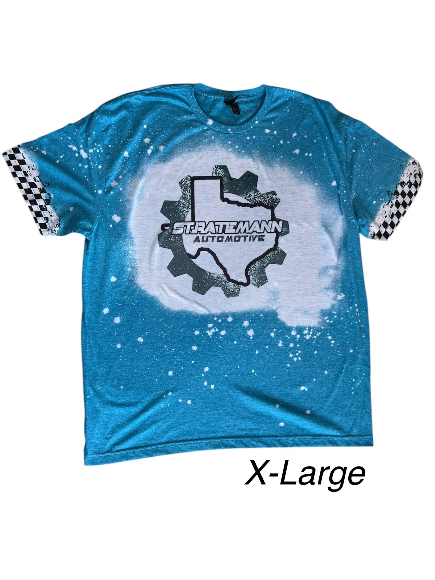 Blue Short-sleeve with Checkered Sleeves