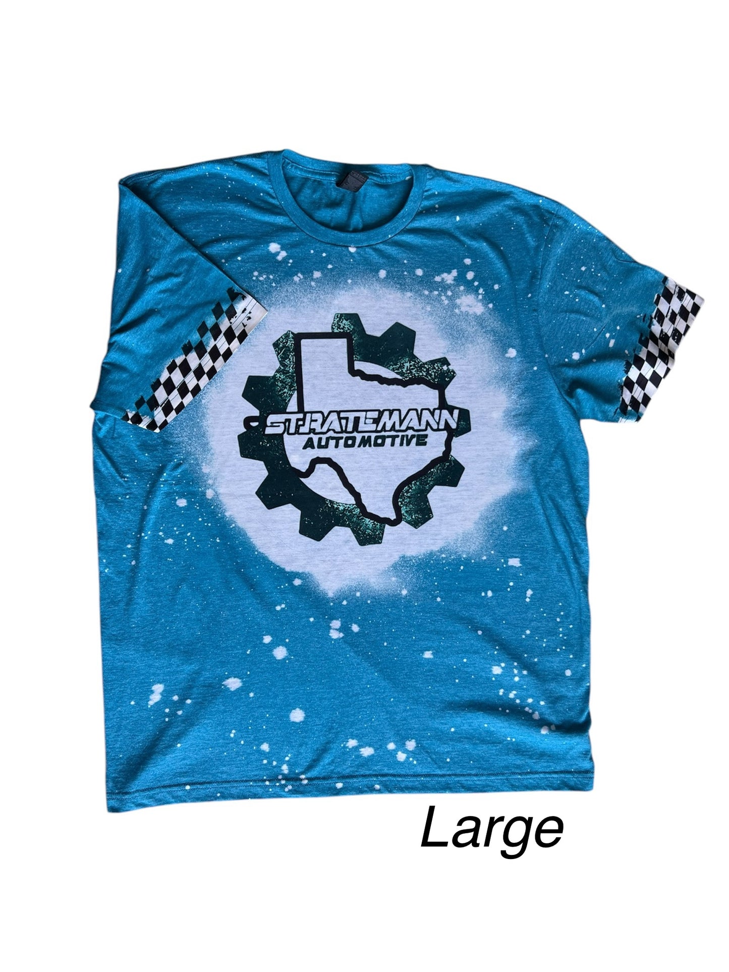 Blue Short-sleeve with Checkered Sleeves