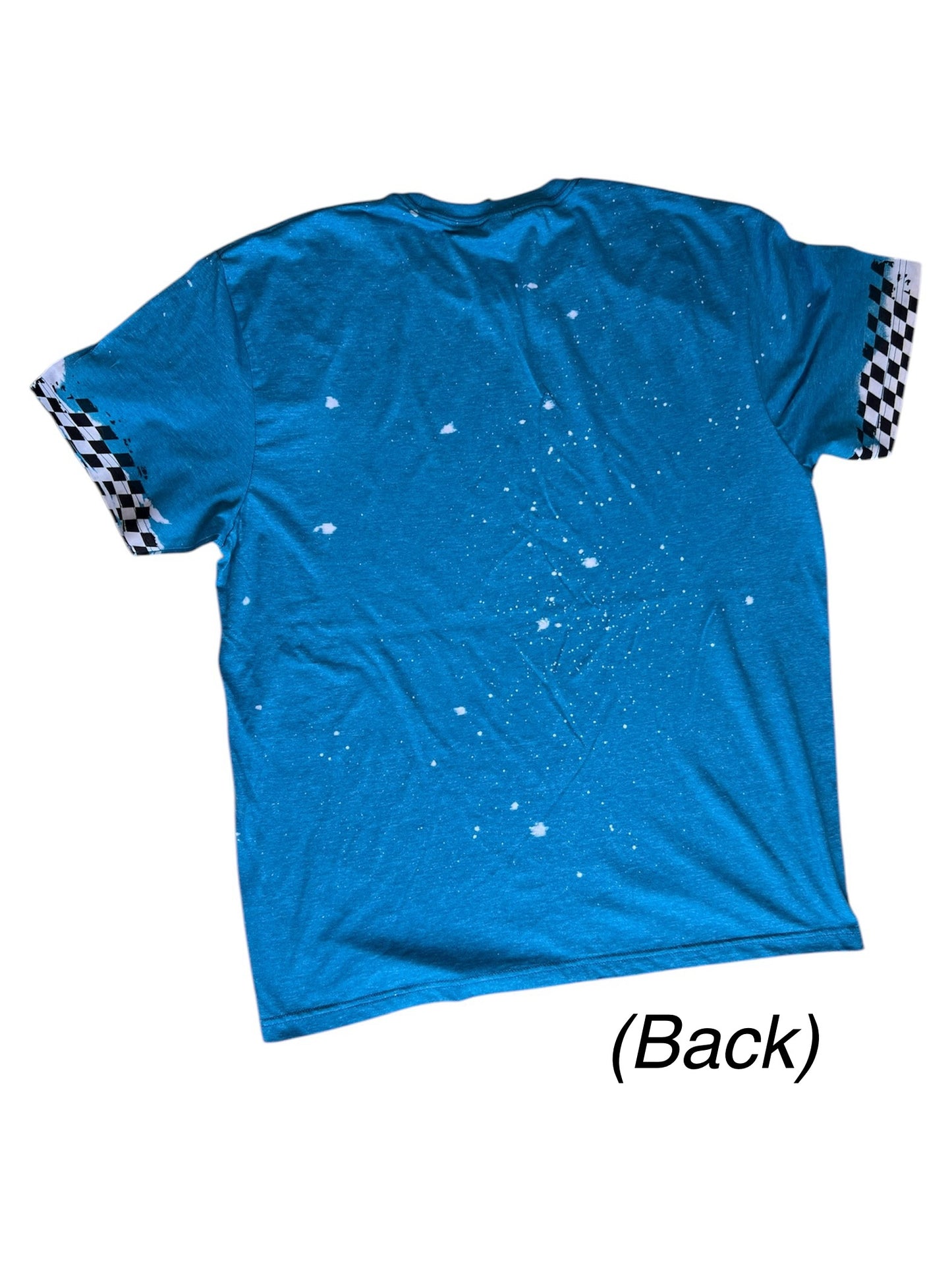 Blue Short-sleeve with Checkered Sleeves