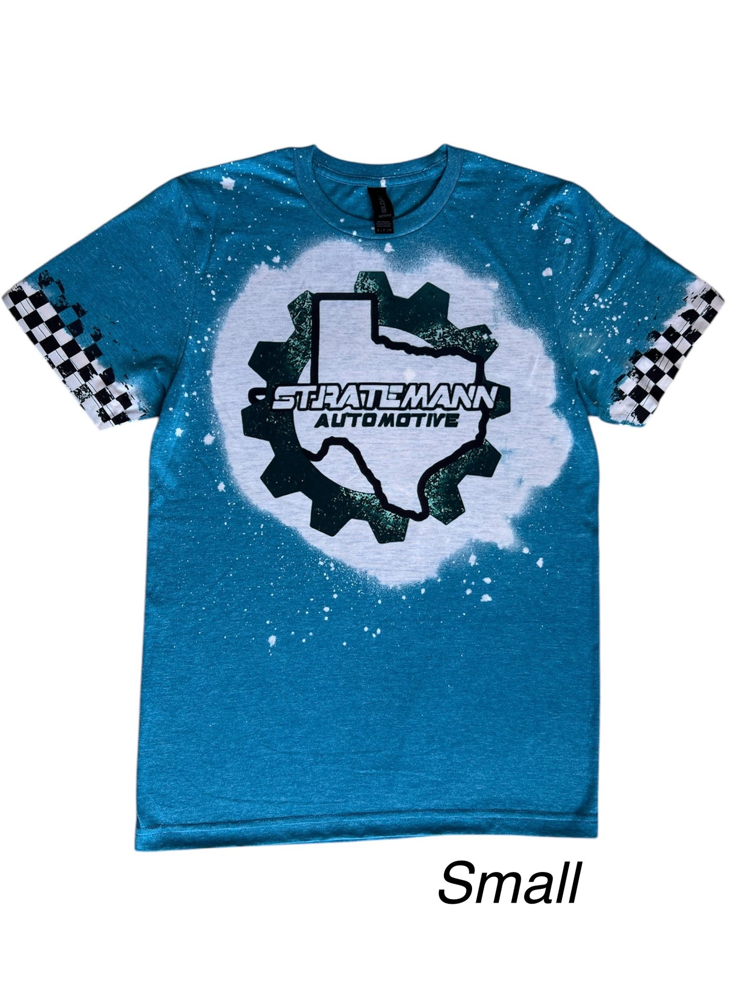 Blue Short-sleeve with Checkered Sleeves