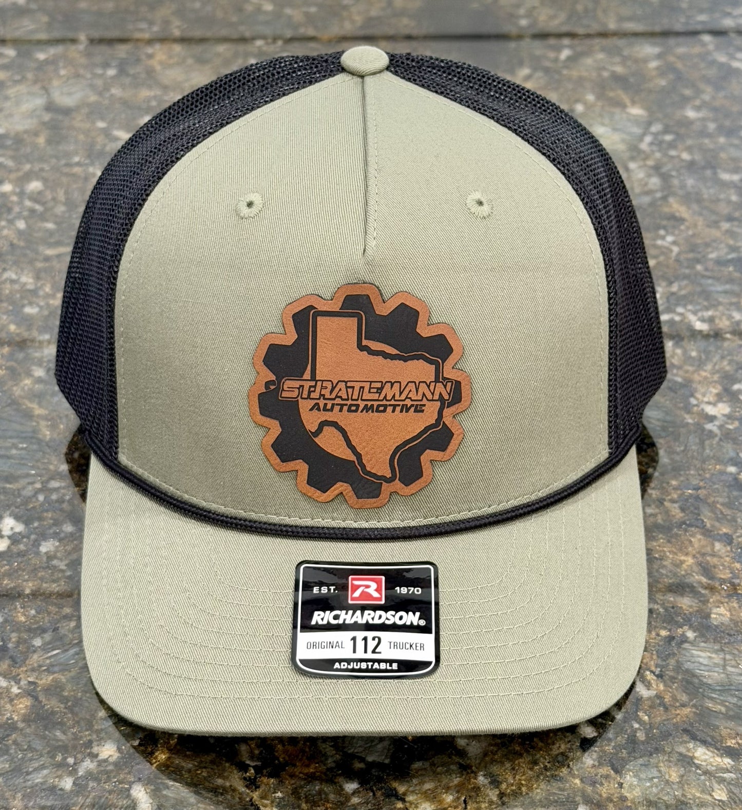 Loden Green/Black Hat with Rawhide Leather Logo & Black Rope