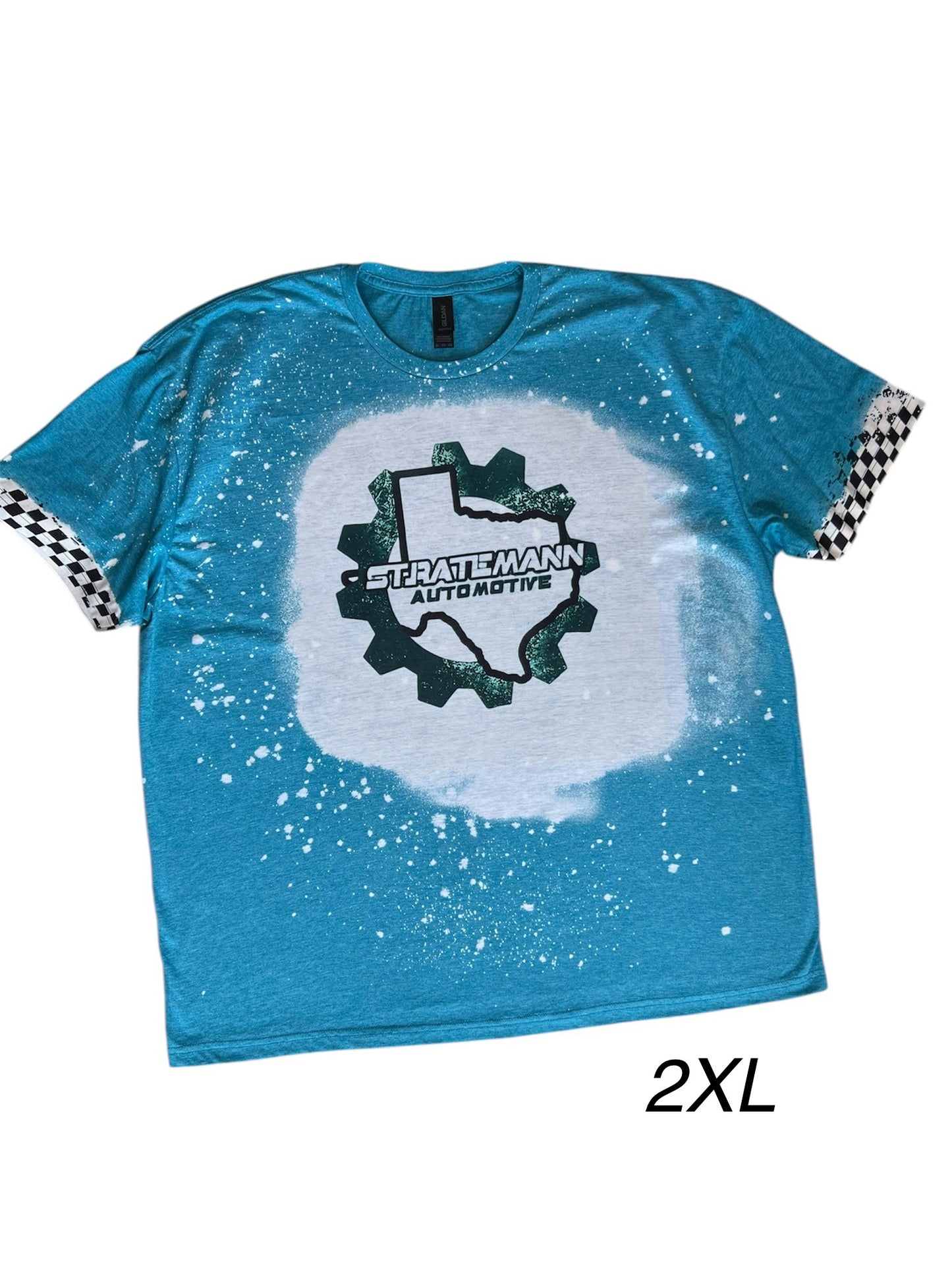 Blue Short-sleeve with Checkered Sleeves