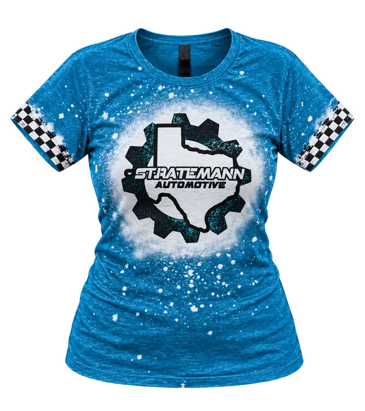 Blue Short-sleeve with Checkered Sleeves